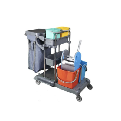 Wózek serwisowy na podstawie chromowwanej 2x25l.+wyciskarka- 2xwiadra6l.+2 kuwety+uchwyt na worek KA445FK