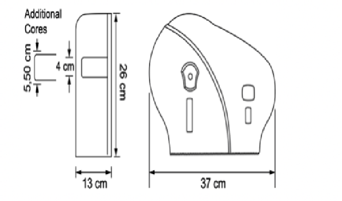 Podajnik papieru toaletowego na podwójną rolkę. Wykonany z materiału ABS. Transparentny.